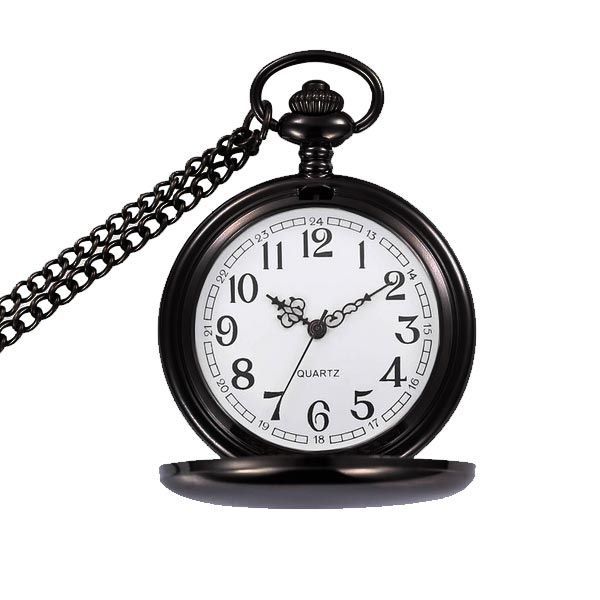 S4U Kapesní hodinky otevírací - cibule černé - KH0001-K