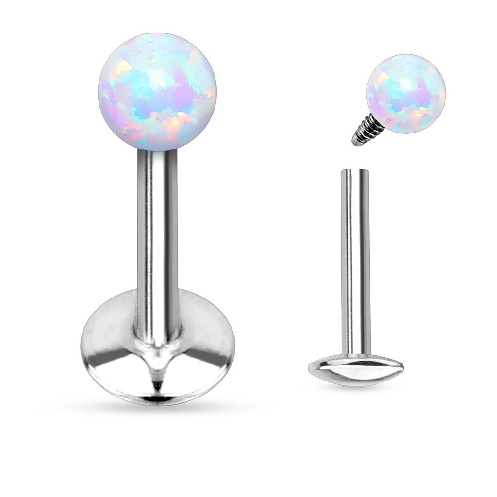Levně Piercing do brady - opál - LB01039-OP17