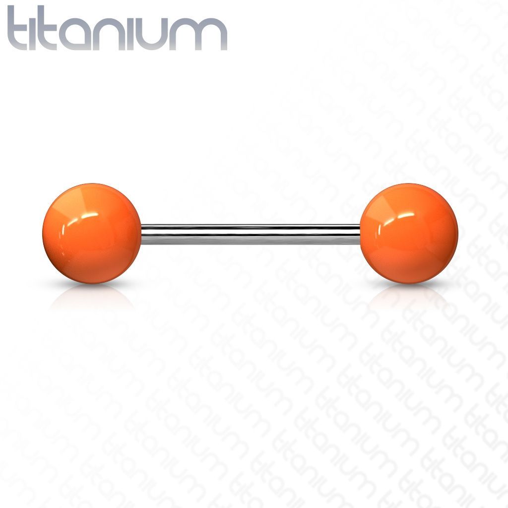 Levně Piercing do jazyka TITAN (oranžová) - TIT1016-O