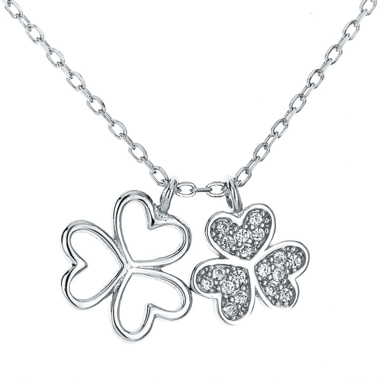 NUBIS Stříbrný náhrdelník trojlístky - NB-2019