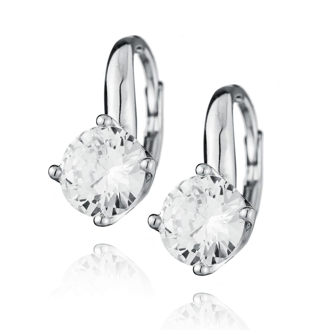 Levně NUBIS Stříbrné náušnice se zirkonem 7mm - NB-3328-07