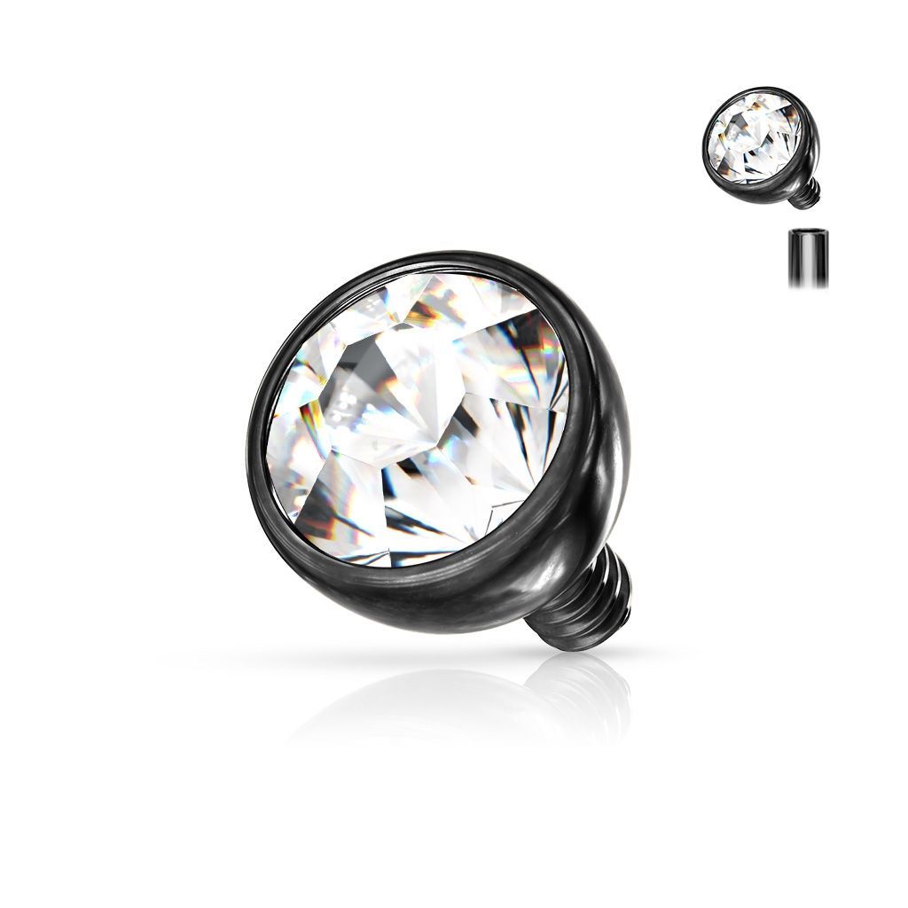 Levně S4U Náhradní kamínkem k labretě, průměr 3 mm, čirá barva - ND011K-02C