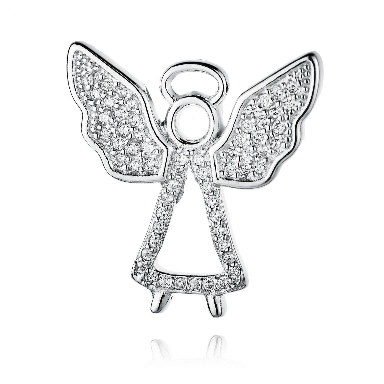 NUBIS Stříbrný přívěsek andílek se zirkony - NB-4090