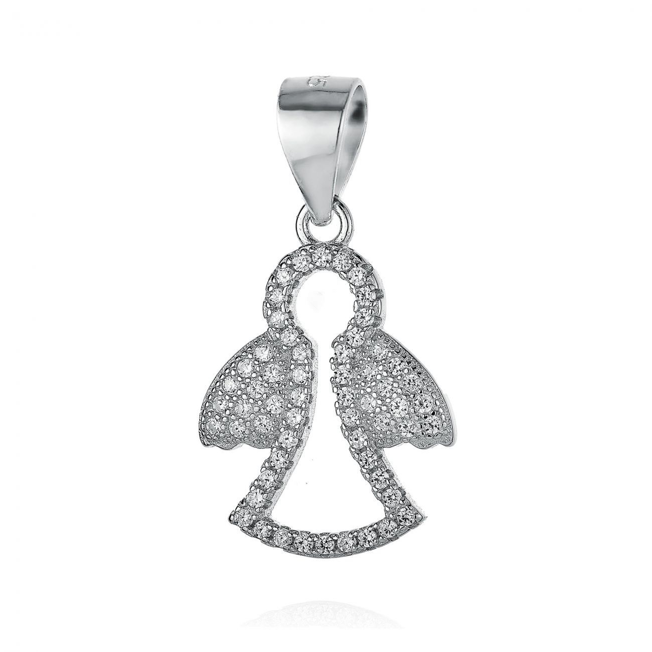 NUBIS Stříbrný přívěsek andílek se zirkony - NB-4091