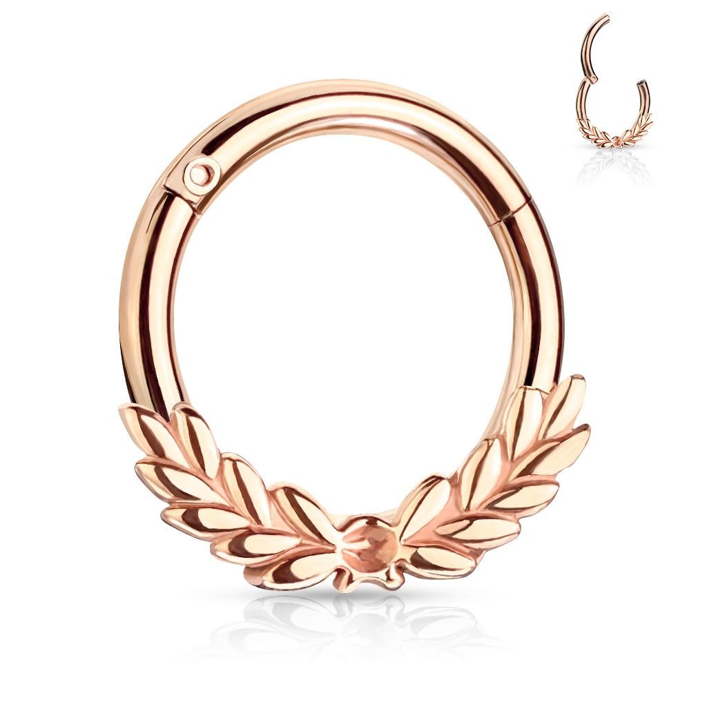 Levně S4U Zlacený ocelový piercing do nosu - tragus / helix / septum - NS0040-RD