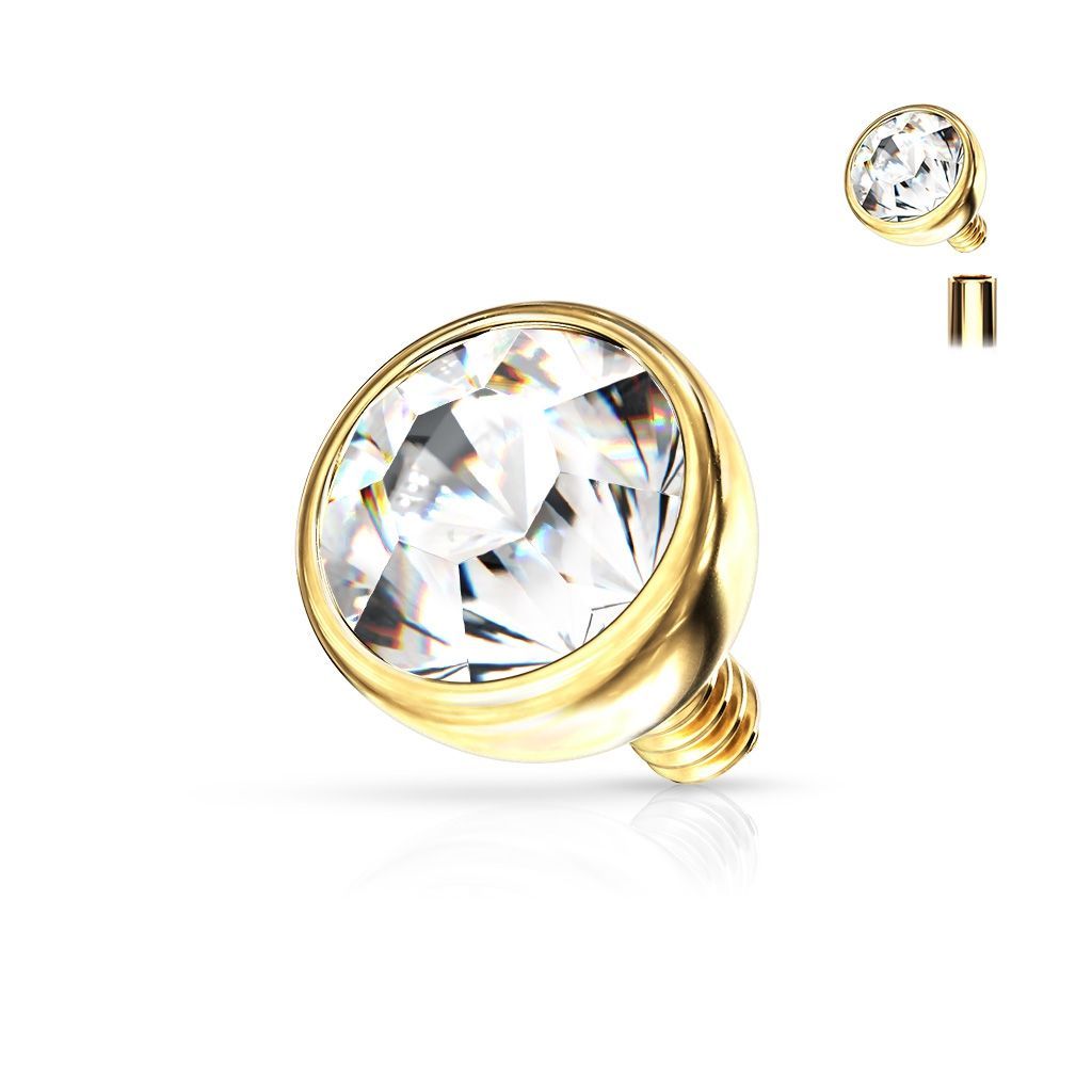 S4U Náhradní kamínkem k labretě zlacený (2 mm) - ND011GD-02C
