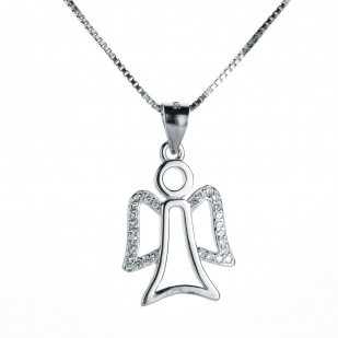 Stříbrný náhrdelník anděl