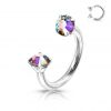 Piercing - podkova s vnitřním závitem (duhová)