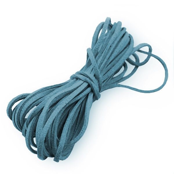 Semišová šňůrka zelenomodrá - 2,5 mm, délka 100 cm - LR8001-25