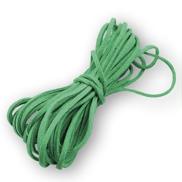 S4U Semišová šňůrka tmavě zelená - 2,5 mm, délka 100 cm - LR8001-23