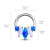 Piercing kruh segment se syntetickými opály 1,2 x 8 mm