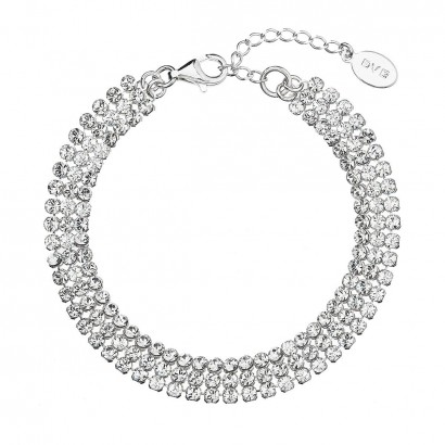 Stříbrný náramek bílý se Swarovski krystaly 73033.1