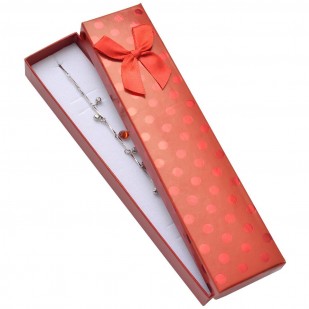 Dárková krabička na náramek, červená s lesklými puntíky