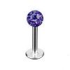 Piercing do brady - labreta se krystaly Swarovski® (světle fialová)