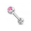 Piercing do jazyka s opálem (růžová)
