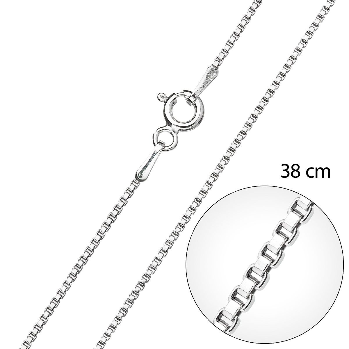 Levně Stříbrný řetízek kulatý délka 38 cm 30014