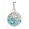 Stříbrný přívěsek s krystaly Swarovski modrý kulatý 34225.3 light turquoise