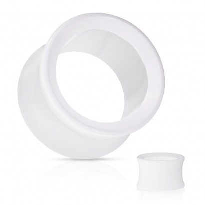 Akrylátový tunel do ucha bílý (10 mm)