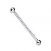 Industrial piercing s kamínky, barva růžová
