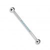 Industrial piercing s kamínky, barva růžová