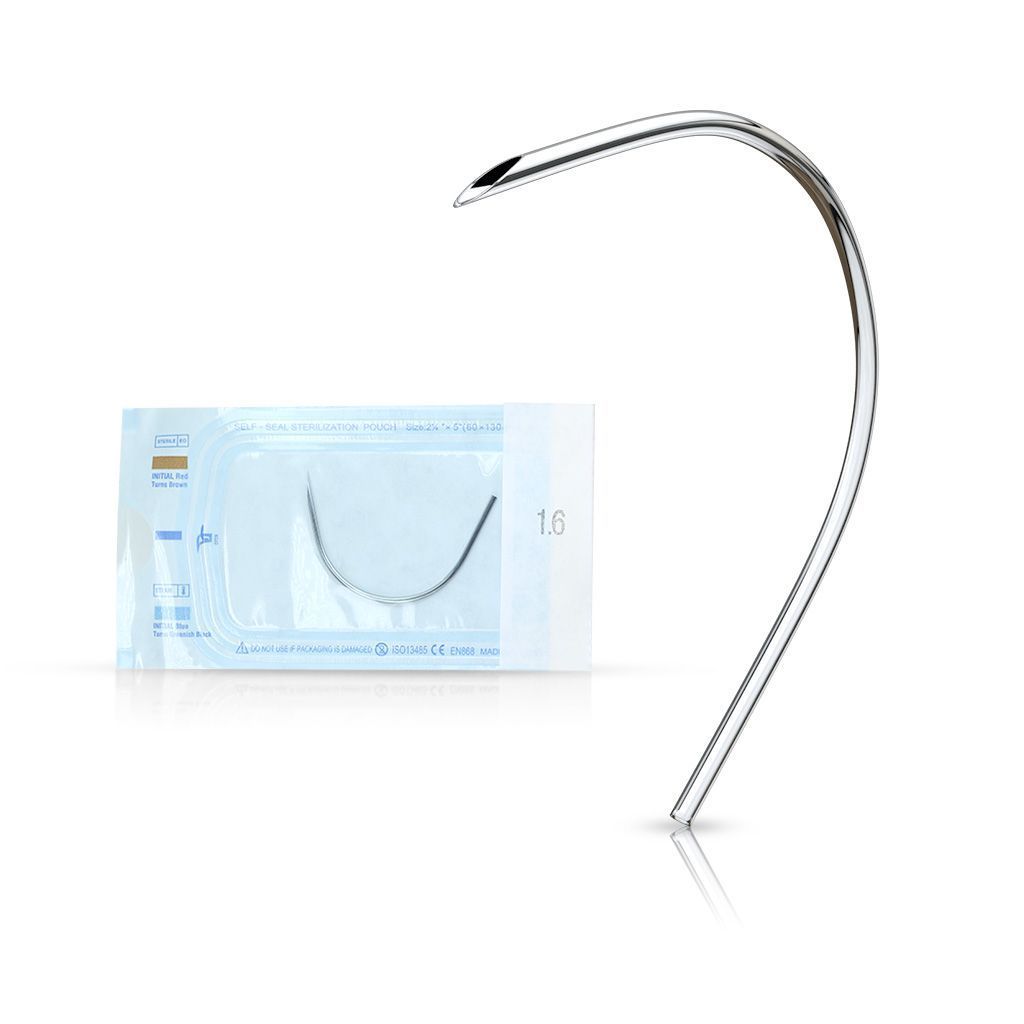 Levně Sterilní zahnutá jehla na aplikaci piercingu (1,6 mm)