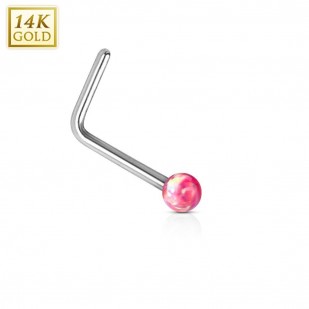 Zlatý piercing do nosu Opál, Au 585/1000