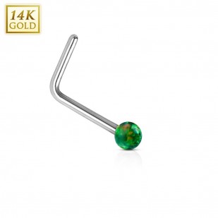 Zlatý piercing do nosu Opál, Au 585/1000