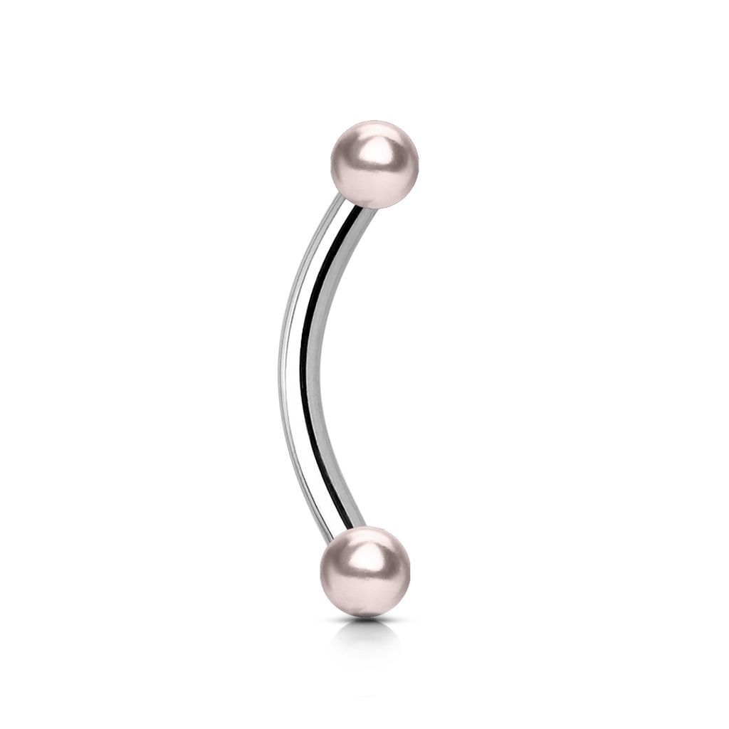 Levně S4U Piercing do obočí - perličky, tyčka 1,2 x 8 mm (růžová) - OB1090P-12083