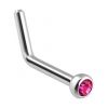 Zahnutý piercing do nosu (červená)