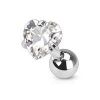 Cartilage piercing do ucha srdíčko, zirkon 4 mm