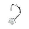 Zahnutý piercing do nosu - hvězda 3 mm
