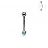 Piercing do obočí zdobený opálem (zelená)
