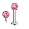 Piercing do brady labreta s krystaly Crystals from  SWAROVSKI®1,2 x 6 mm