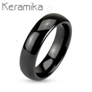 Keramický prsten černý, šíře 6 mm