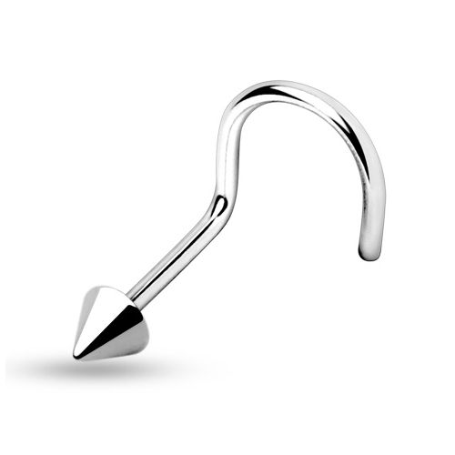 Zahnutý piercing do nosu (2 x 2 mm, špička) - N01065-03