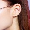 Duhový cartilage piercing do ucha, čirý kámen (3 mm, 1,2 x 6 mm)