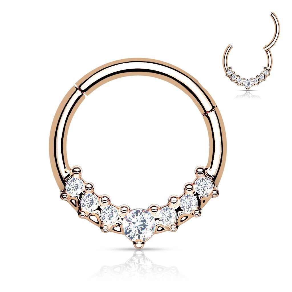 Levně S4U Ocelový piercing do nosu - tragus / helix / septum - NS0038-RS