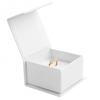 Dárková krabička na prsten bílá, magnetické zavírání