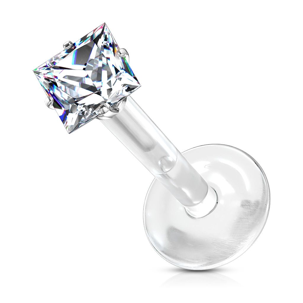 Levně S4U BioFlex piercing do brady, zirkon 3x3 mm (1,2 x 6 mm) - LB0029C-120603
