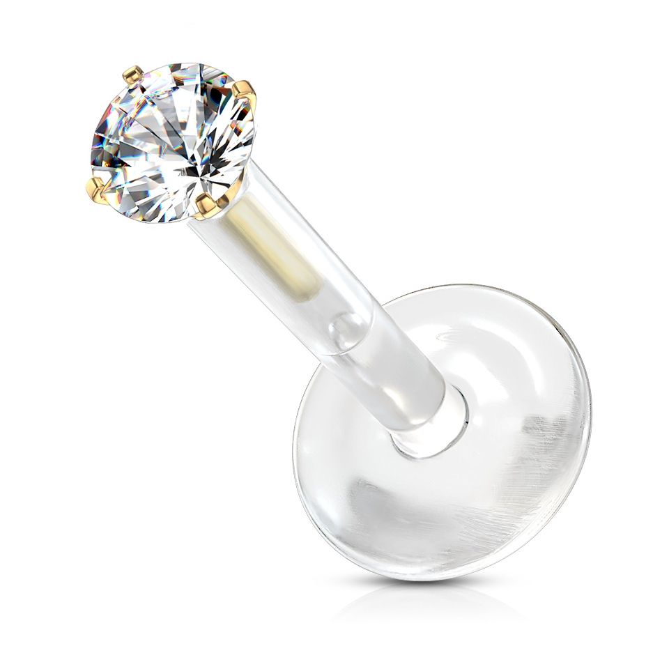 Levně BioFlex piercing do brady, 2 mm zirkon (1,2 x 8 mm) - LB0028GDC-120802