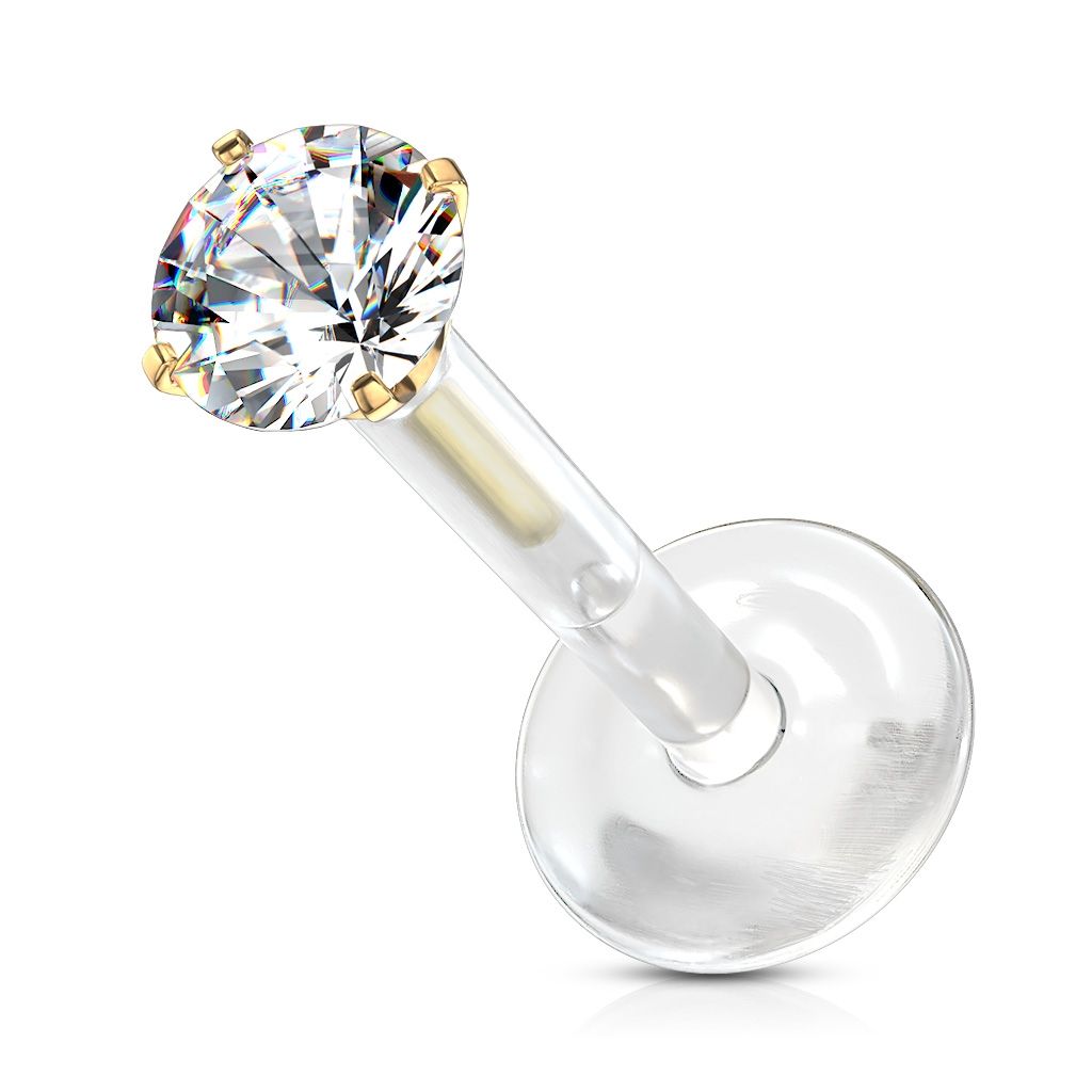 Levně BioFlex piercing do brady, 3 mm zirkon (1,2 x 6 mm) - LB0028GDC-120603