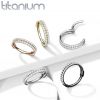 Kruh se zirkony - helix / cartilage / tragus piercing TITAN (1,2 x 8 mm)