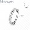 Kruh se zirkony - helix / cartilage / tragus piercing TITAN (1,2 x 10 mm)