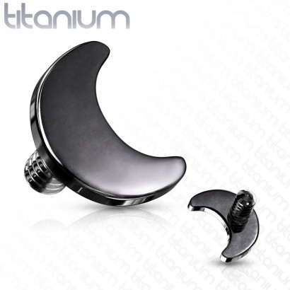 Náhradní ozdoba k labretě TITAN, závit 1,2 mm (černá)