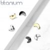 Náhradní ozdoba k labretě TITAN, závit 1,2 mm (černá)