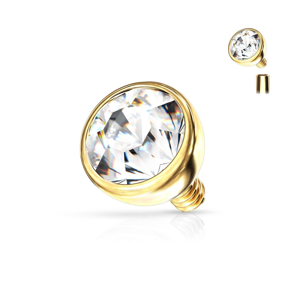 Levně S4U Náhradní kamínkem k labretě zlacený (4 mm) - ND011GD-04C