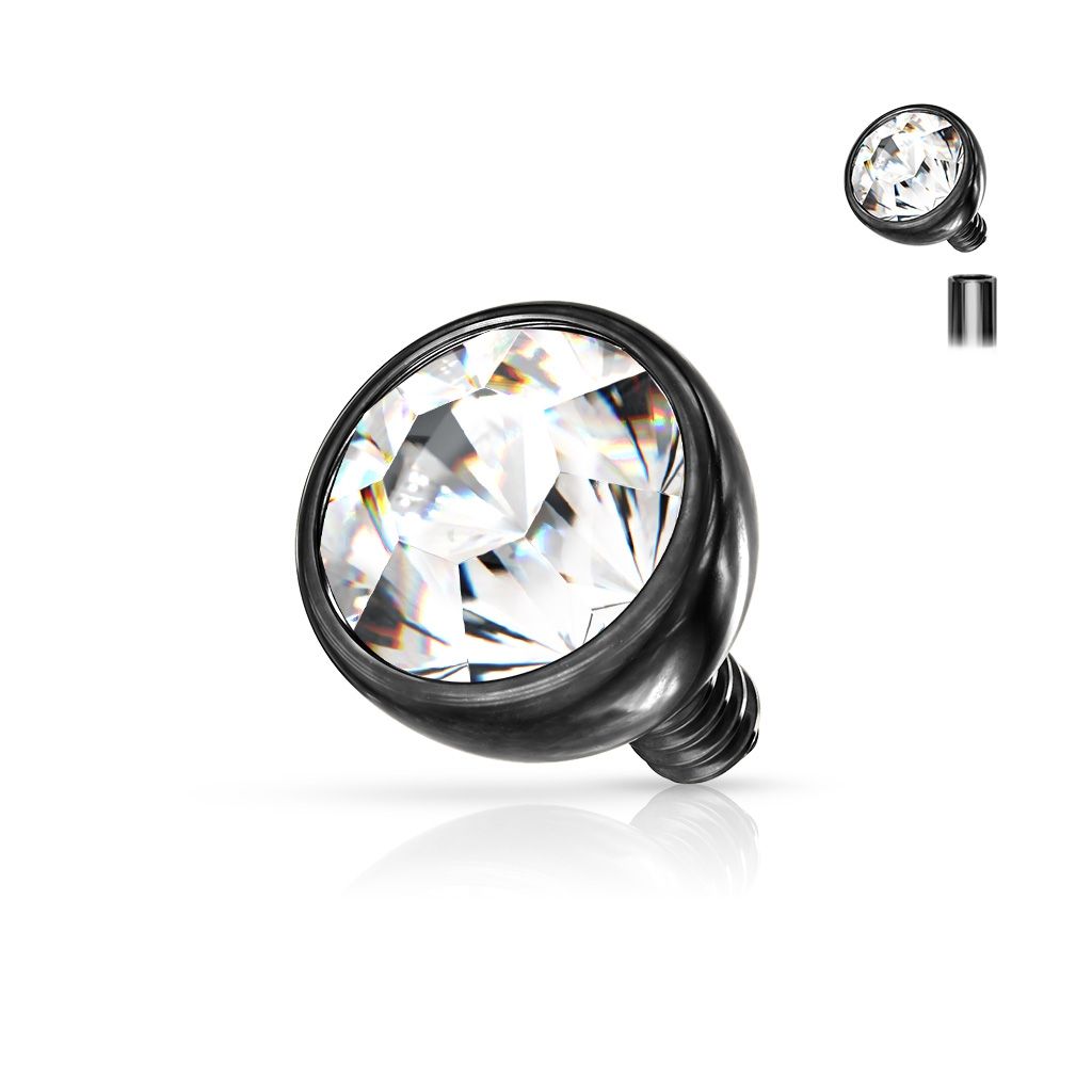 Levně S4U Náhradní kamínkem k labretě černý (4 mm) - ND011K-04C