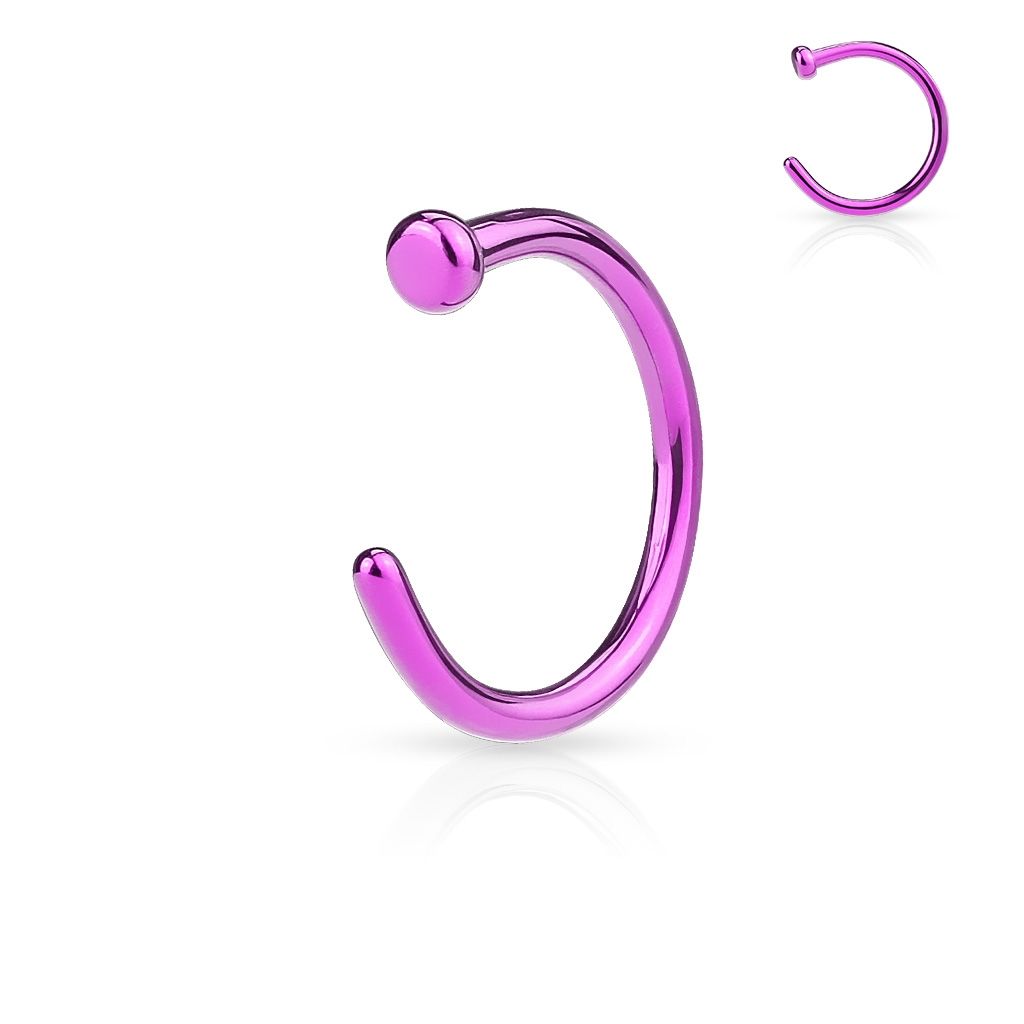 Levně S4U Piercing do nosu - kruh fialový (0,6 x 8 mm) - N01120-0608A