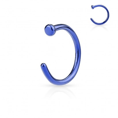 Piercing do nosu - kruh modrý (0,6 x 8 mm)
