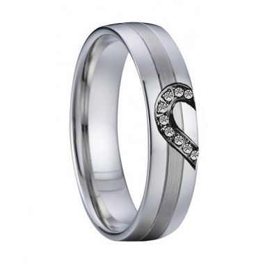 AN1029 Dámský snubní ocelový prsten (56) - AN1029-D-56